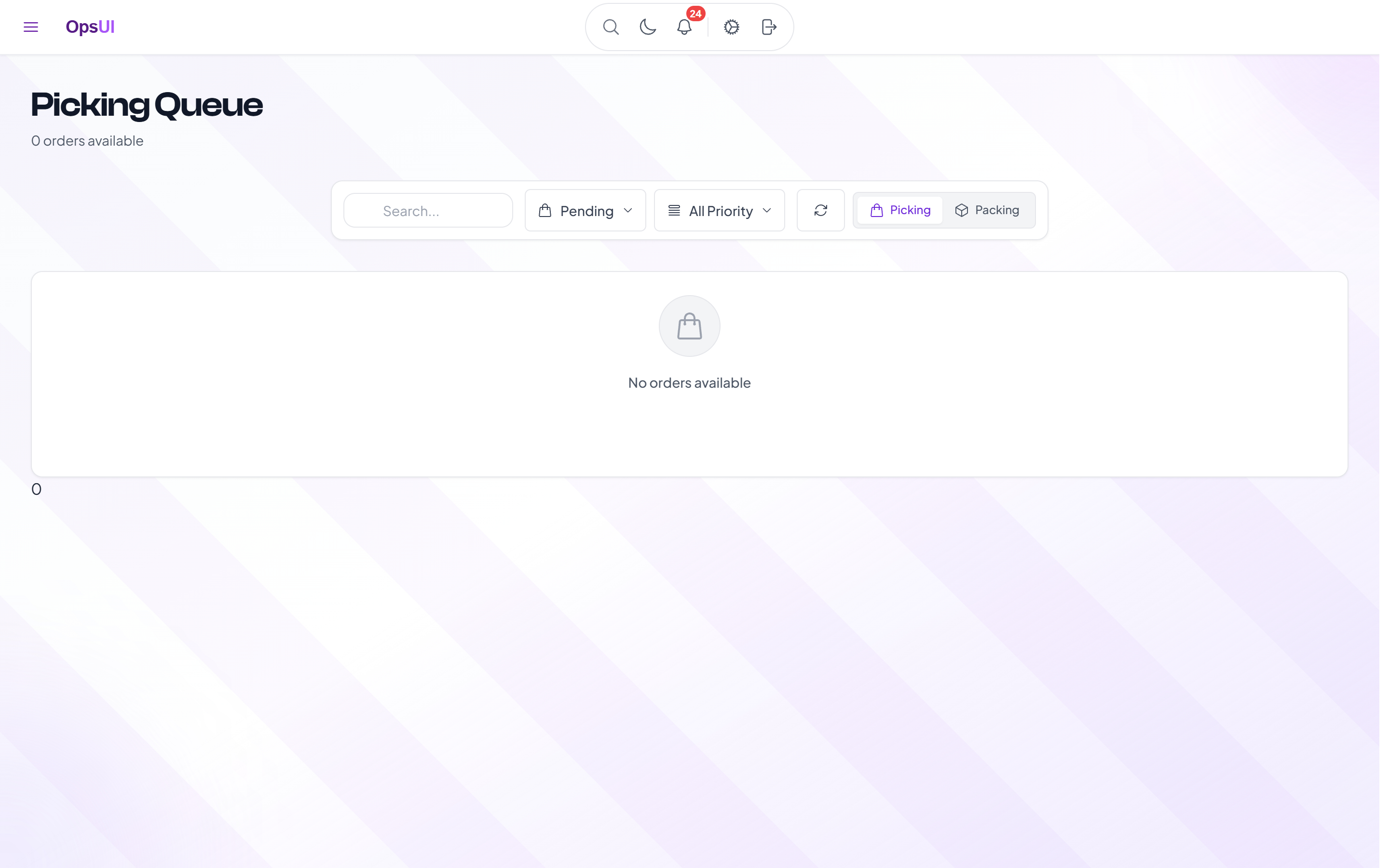 Order Management module — OpsUI product screenshot